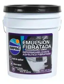 IMPERMEABILIZANTE ASFÁLTICO FIBRATADO IMPAC EMULSIÓN FIBRATADA NEGRO 19 L