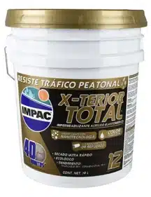 IMPERMEABILIZANTE ACRÍLICO ELASTOMÉRICO TERRACOTA 12 AÑOS IMPAC X-TERIOR TOTAL 19 L