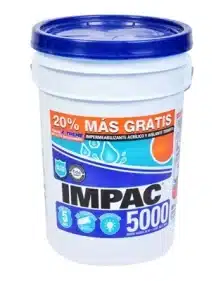 IMPERMEABILIZANTE ACRÍLICO ELASTOMÉRICO FIBRATADO BLANCO 5 AÑOS IMPAC 5000 22.8 L