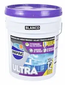 IMPERMEABILIZANTE ACRÍLICO FOTOSENSIBLE BLANCO 12 AÑOS IMPAC ULTRA 12 19 L