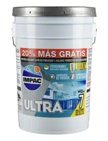 IMPERMEABILIZANTE ACRÍLICO FOTOSENSIBLE FIBRATADO BLANCO 7 AÑOS IMPAC ULTRA 7 22.8 L