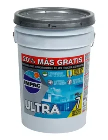 IMPERMEABILIZANTE ACRÍLICO FIBRATADO BLANCO 7 AÑOS IMPAC ULTRA 7 22.8 L