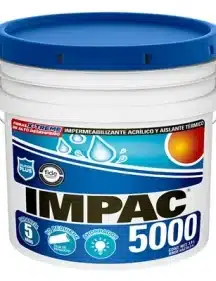 IMPERMEABILIZANTE ACRÍLICO FIBRATADO BLANCO 5 AÑOS IMPAC 5000 3.8 L